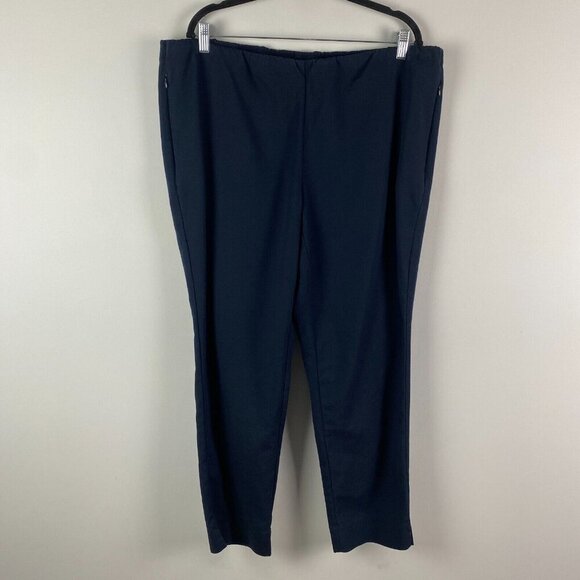 J Jill Essential Cotton Stretch Pull on Pants Womens 20 Navy Blue - Picture 1 of 10